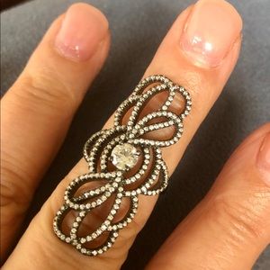 Sterling and CZ Statement Ring Sz 6.75